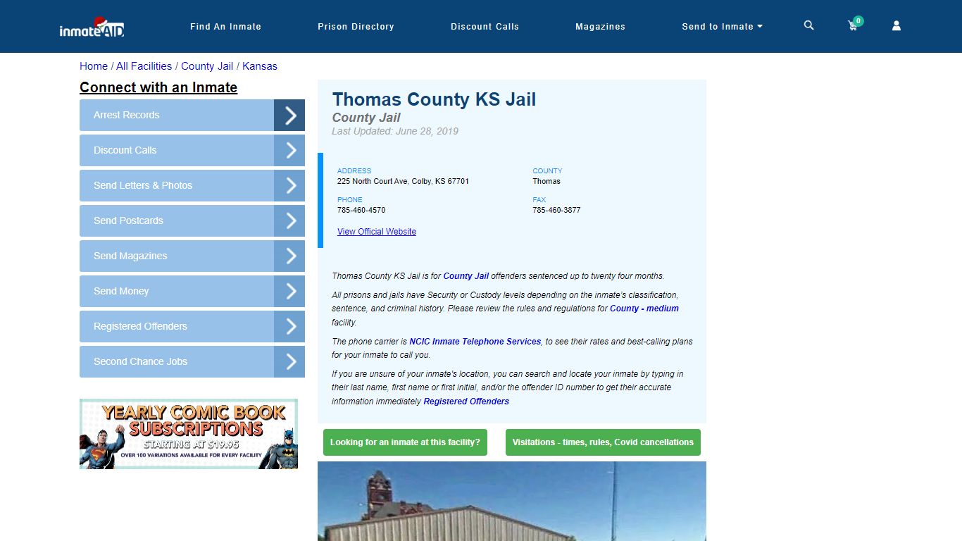Thomas County KS Jail - Inmate Locator - Colby, KS
