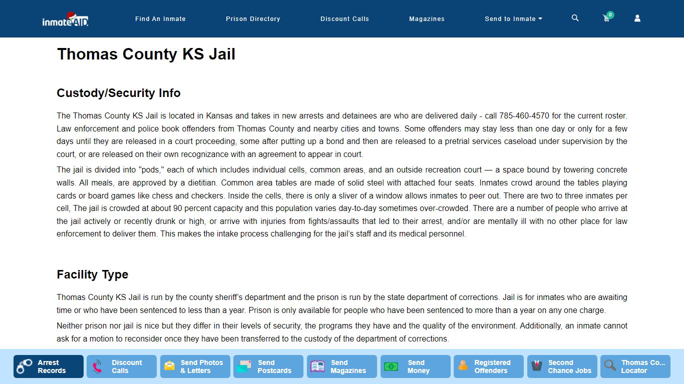 Thomas County KS Jail - InmateAid